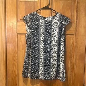 Elle women’s floral striped sleeveless top size medium.